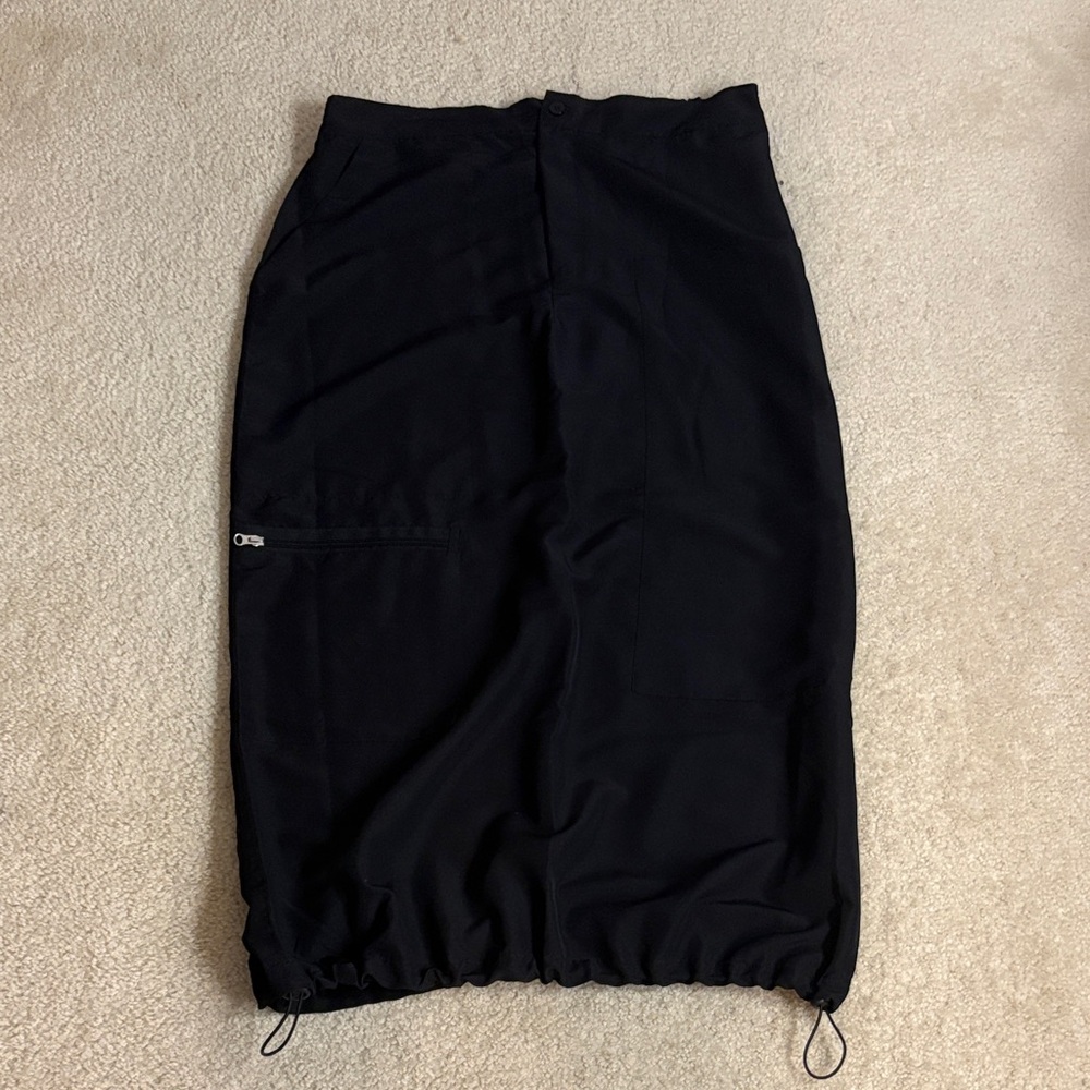 PrettyLittleThing Black Cargo Midi Skirt